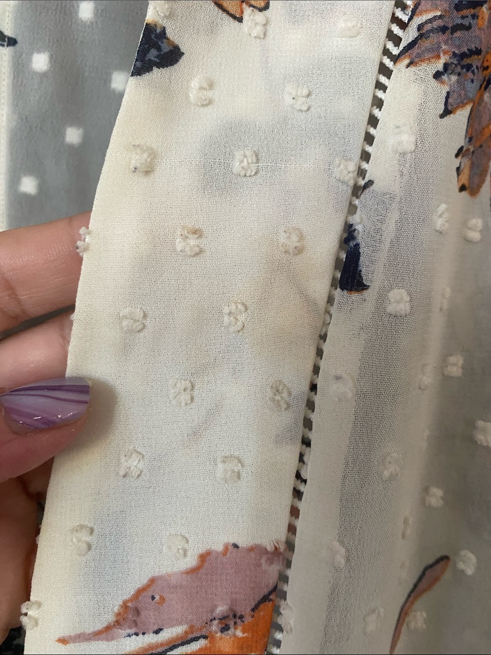 Maurices Floral Sheer Kimono in Cream, Rust, and Lavender - Picture 3 of 5